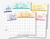 DIY Calendar 2019, Printable Calendar 2019 Notes, Printable Poster, Printable Desk Calendar, 2019 Calendar Print, Printable Stationary