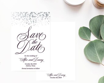 plum save the dates etsy