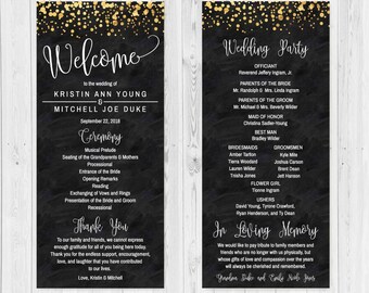 printable wedding programs etsy