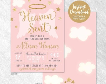 printable baby shower invitation etsy