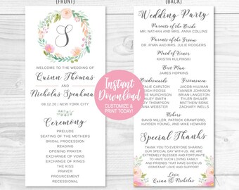 wedding program thank you etsy