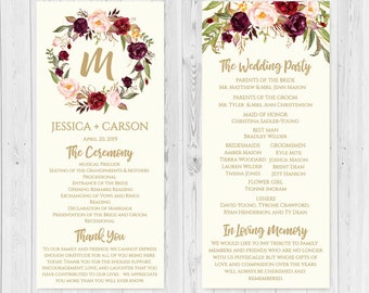 cream sunflower wedding program
