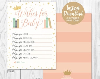 baby wishes template etsy