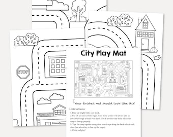 Car Mat For Kids, Car Mat Kids, Car Play Mat For Kids, Car Play Mat Kit, Car Rug Printable, Road Rug For Kids, Play Mat Cards, Hadley Design