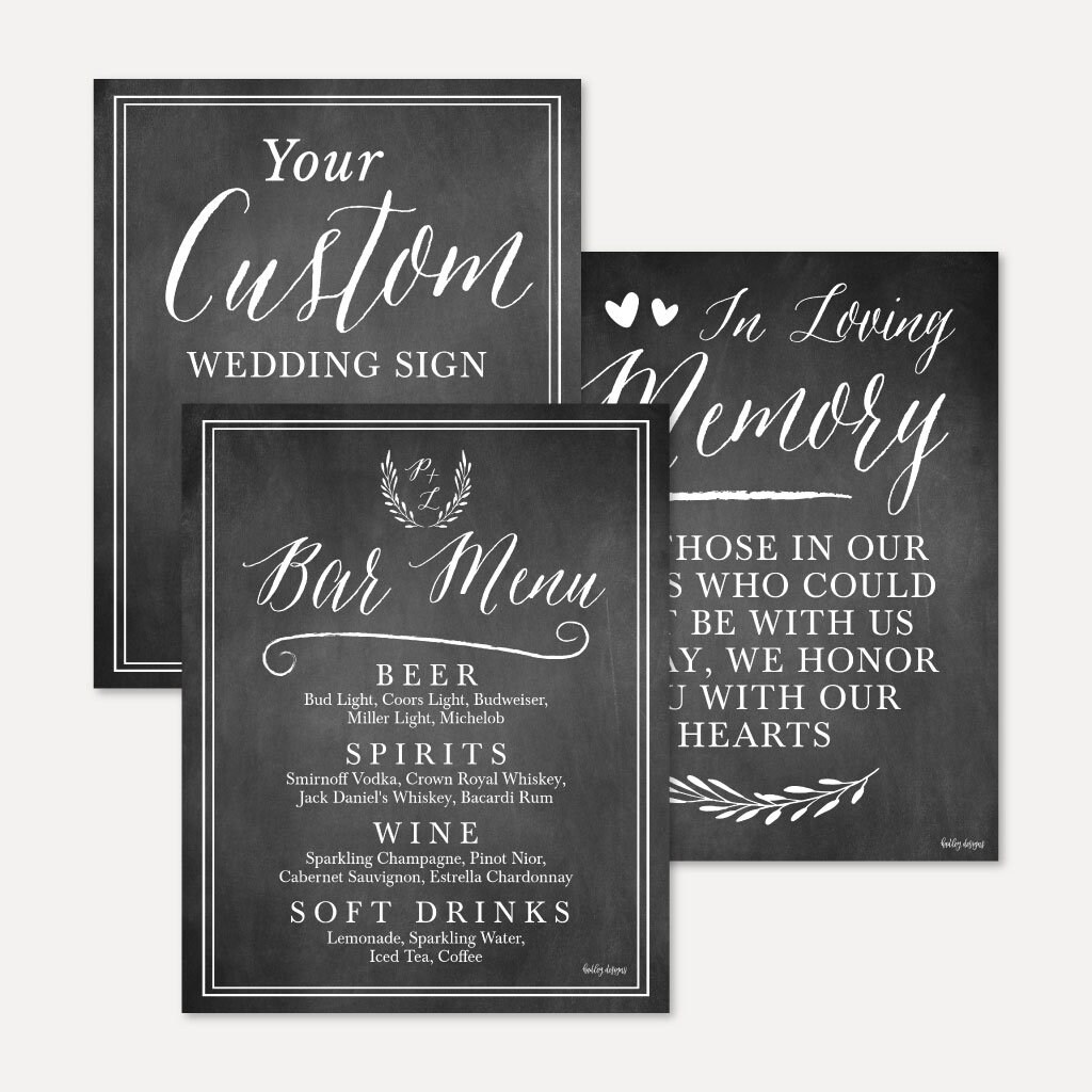 Wedding Signs Printable Bundle Printable Wedding Sign | Etsy