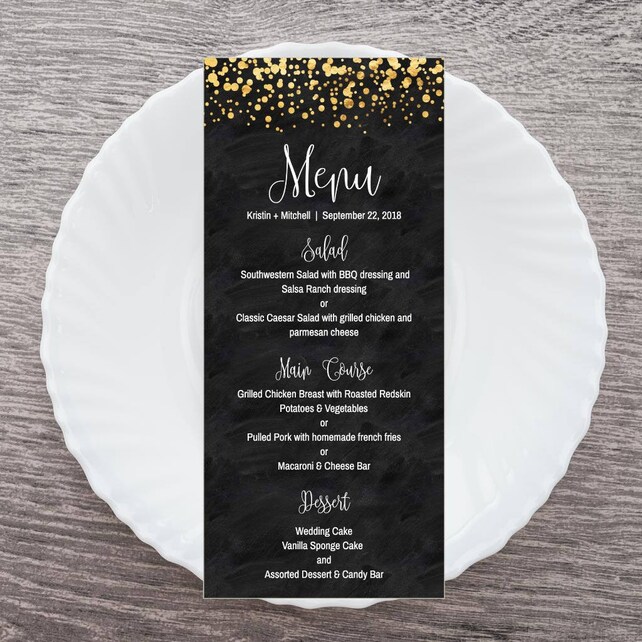 Wedding Menu Cheap Pdf Printable Wedding Menu Template Wedding