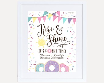 Donut Kids Party Welcome Sign Template - Birthday Welcome, Personalized Welcome Sign, Printable Welcome, Hadley Designs