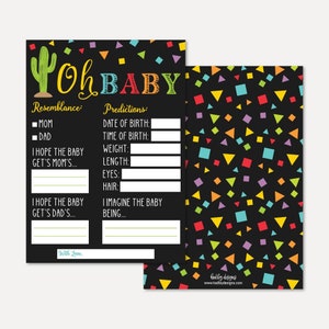 Carte de prédiction de douche de bébé imprimable, téléchargement de prédiction de douche de bébé, conseils de prédiction de douche de bébé, cartes de prédiction imprimables modifiables