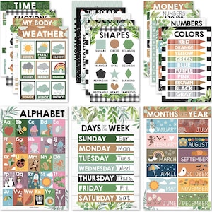 16 carteles educativos de granja para niños pequeños: carteles de aprendizaje para preescolares para niños pequeños de 1 a 3 años, suministros para la educación en el hogar en el jardín de infantes