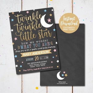 Gender Reveal Invitation Vintage, Gender Reveal Invitation Twins, Printable Baby Reveal Invitation, Gender Reveal Invitation Editable, JPEG