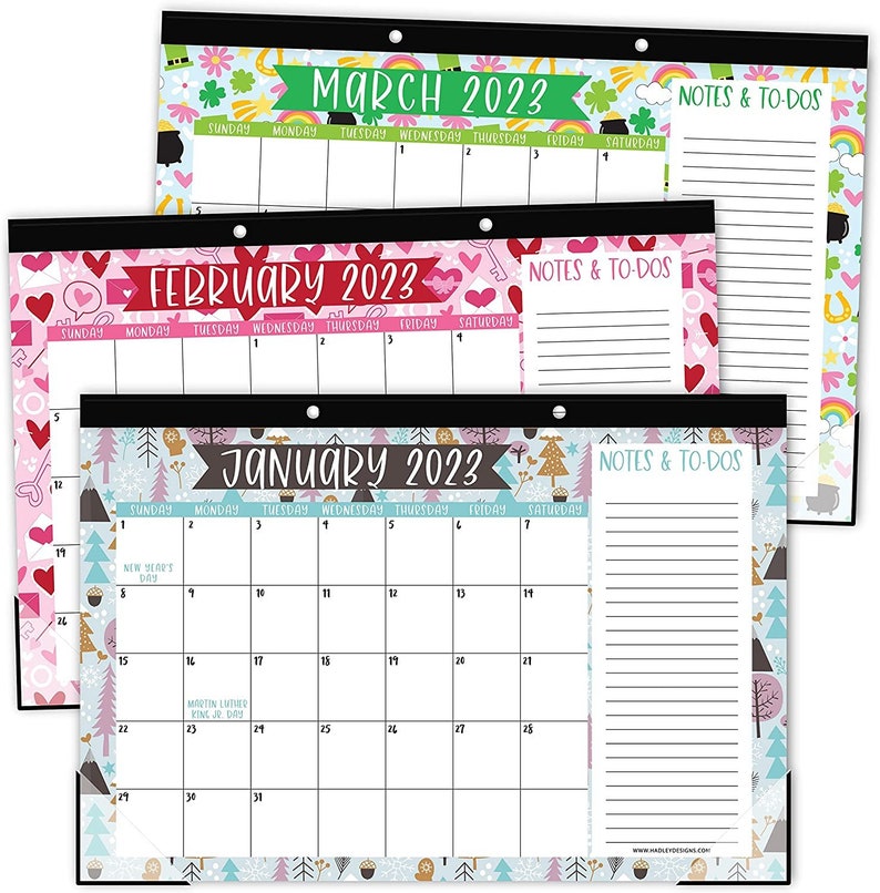 Doodle Large Desk Calendar 2023-2024 Calendar Desk Pad  18