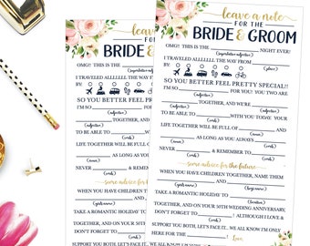 Funny Advice For The Newlyweds Mad Libs, Bridal Shower Advice Card Ideas, Funny Wedding Advice For Bride and Groom, Wedding Advice Printable