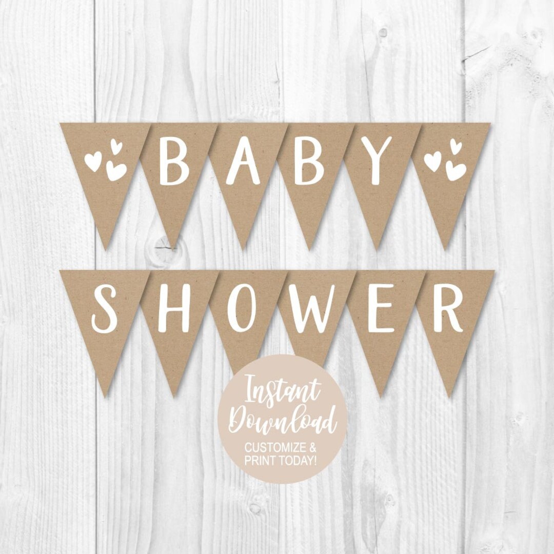 DIY Editable Yourself Printable Banner Template Baby Shower - Etsy