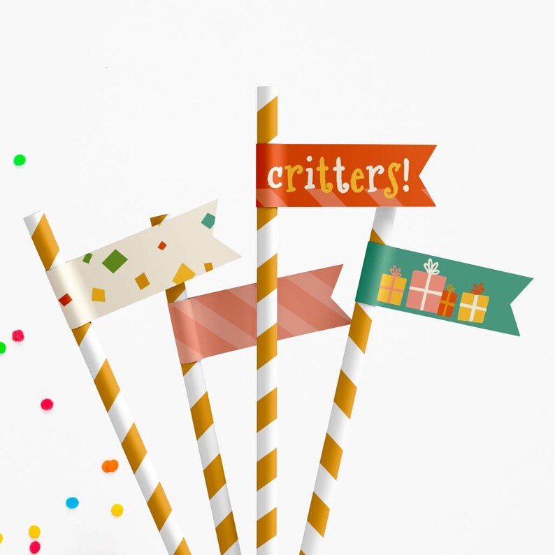 zoo-kids-party-straw-flags-template-printable-straw-flag-etsy