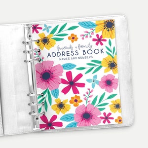 Address Book Template -  Cute Address Book Printable, Address Book Inserts, Address Book and Birthday, Address Book For Kids, Handmade, DIY