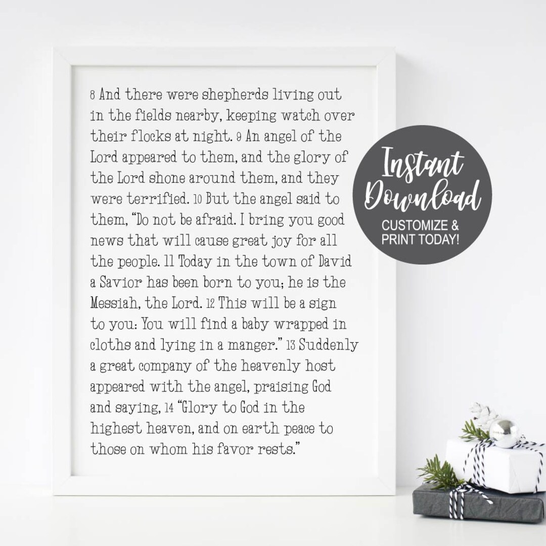 Christian Christmas Printable Holiday Wall Print DIY - Etsy