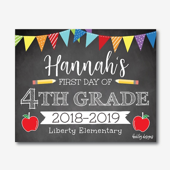 1st Day of School Sign, First Day Sign, Last Day of School. School Printable, Personalized Sign, First Grade, First Day Preschool, PDF FILE