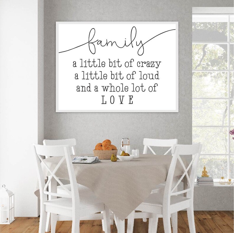 Family A Little Bit of Crazy Home Decor Wall Art Bedroom Etsy