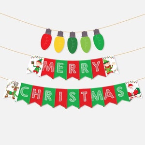 Christmas Party Banner Template -  Christmas Sign Printable, Printable Christmas Sign Personalized, Christmas Sign For Kids, Elf Banner