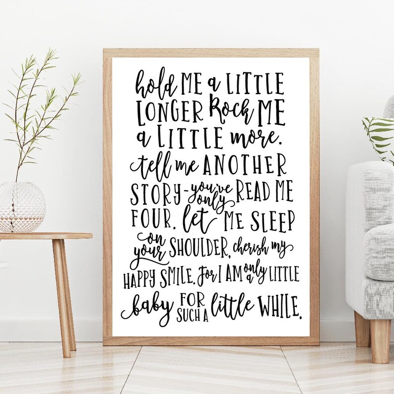 Hold Me A Little Longer Nursery Decor Sign Template Nursery Etsy