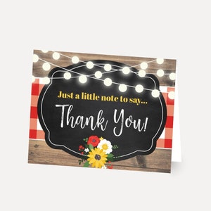 BBQ-babyshower dank u kaartsjabloon - DIY dank u kaartsjabloon, dank u kaartfoto, bewerkbare dankkaartsjabloon