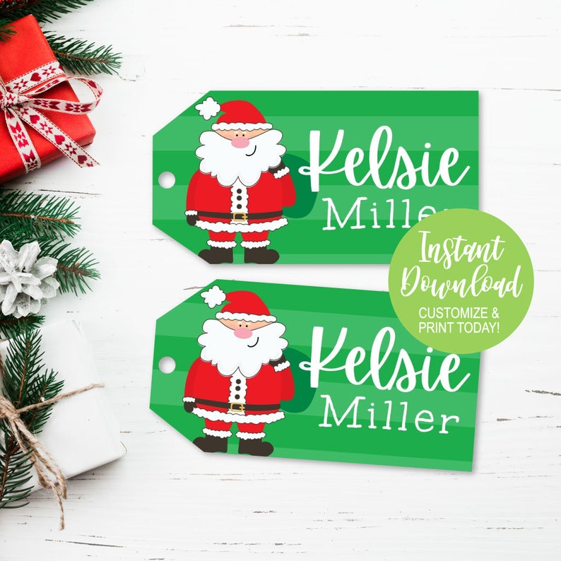Christmas Gift Tags Download Christmas Name Labels Christmas | Etsy