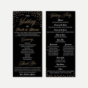 Elegant New Years Eve Wedding Program Template -Wedding Programs Designs, Wedding Programs Instant Download, Wedding Program Format Template