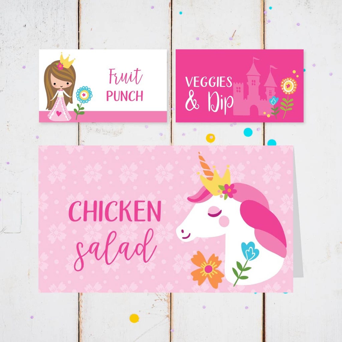 Princess Kid Party Food Tent Card Template Food Place Card Etsy
