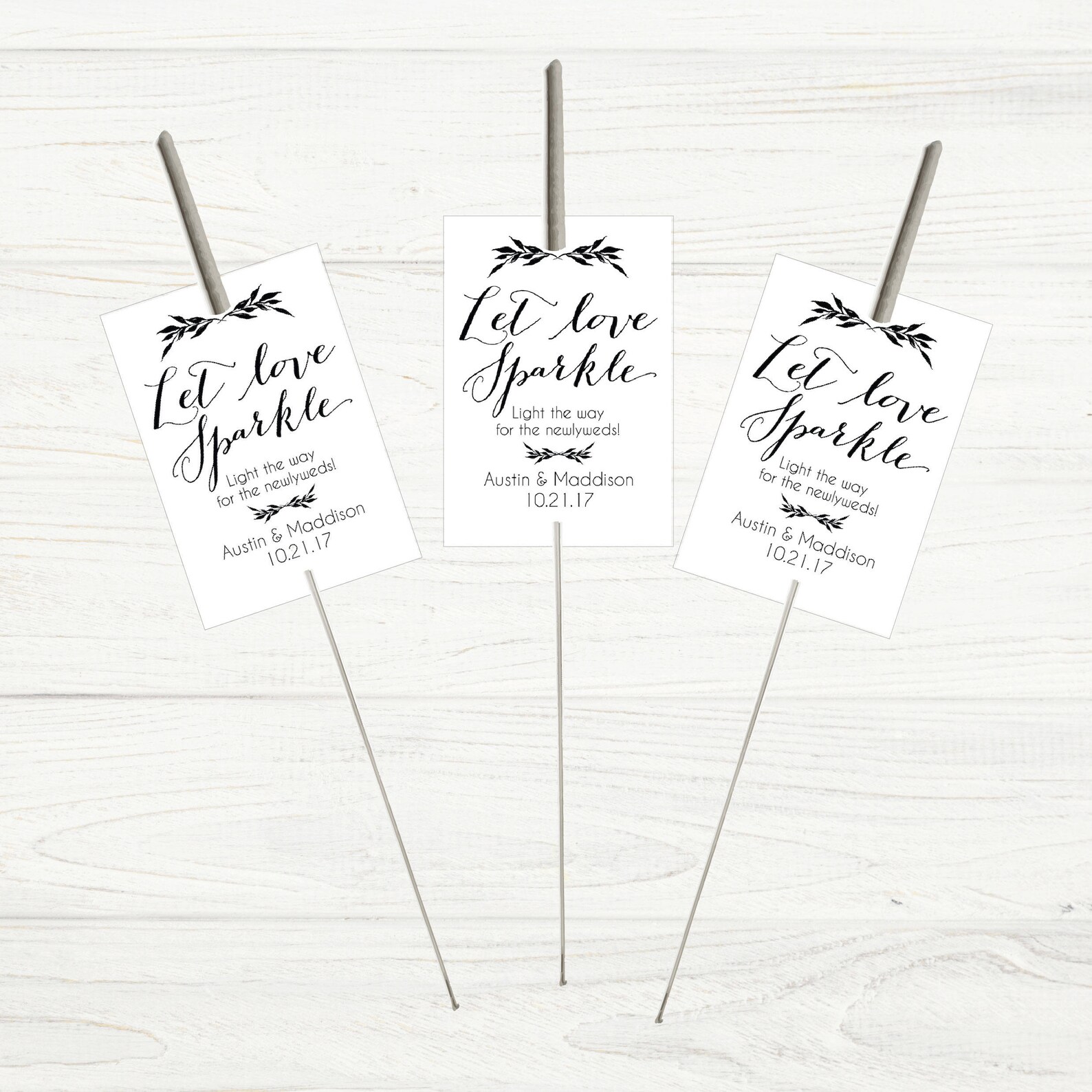 Printable Let Love Sparkle Tags for Sparklers, White Classic Wedding ...
