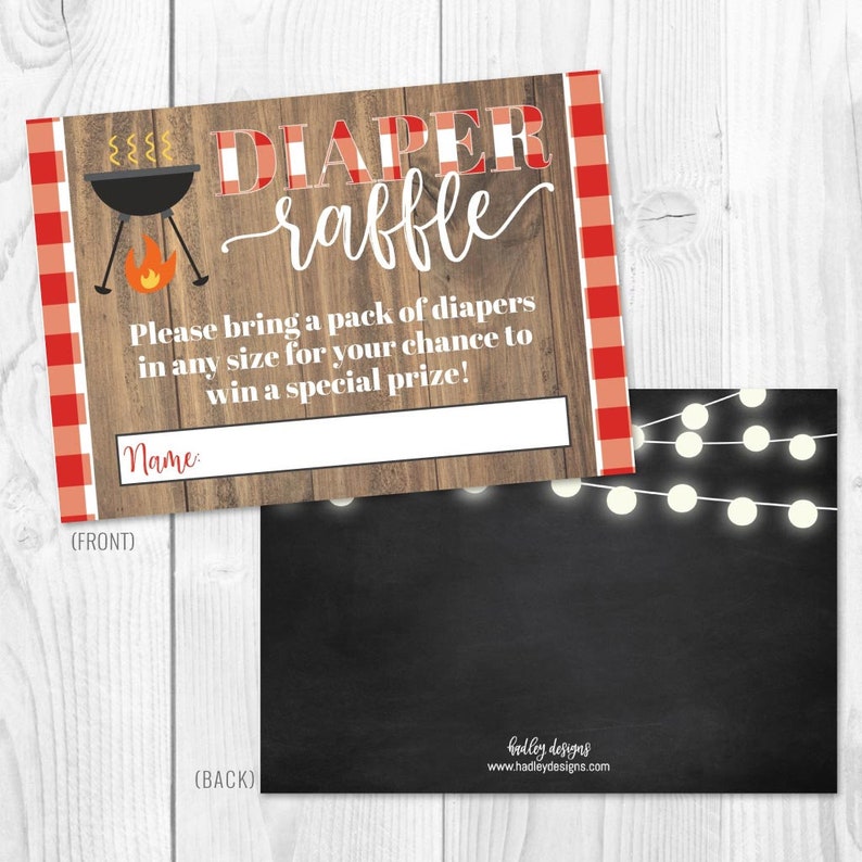 bbq baby shower diaper raffle template ticket printable etsy