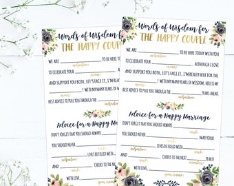 Funny Advice For The Newlyweds Mad Libs, Bridal Shower Advice Card Ideas, Funny Wedding Advice For Bride and Groom, Wedding Advice Printable