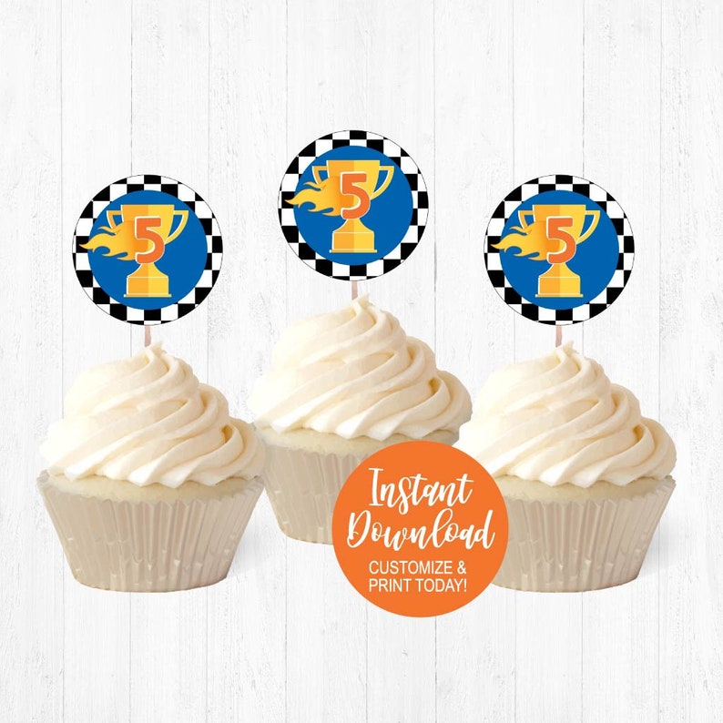 Race Car Cupcake Toppers Printable Cars Cupcake Topper Etsy