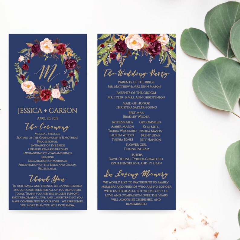 Wedding Program Thank You Messages Best Wedding Ceremony Programs Wedding Program Printables Template Wedding Programs Online Template