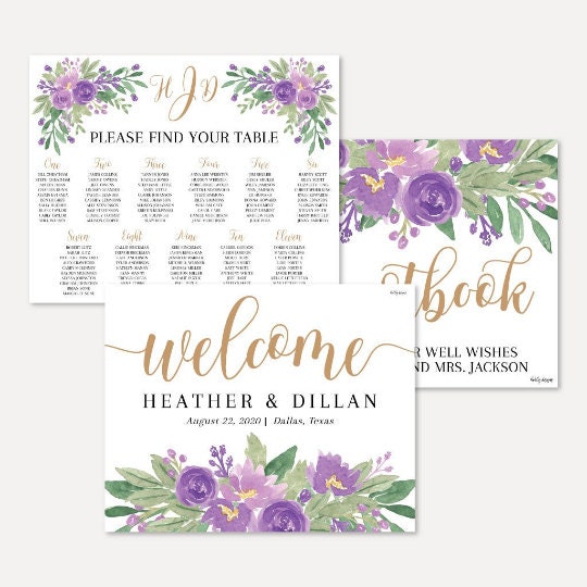 Wedding Signs Printable Bundle Printable Wedding Sign - Etsy