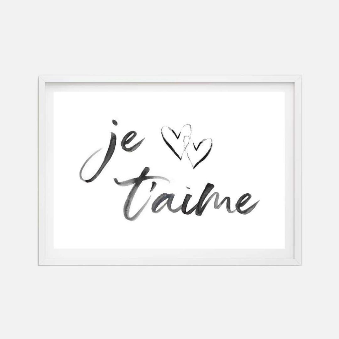 Je T'aime Wall Art Template -floral Je T'aime Printable Sign,floral Je ...