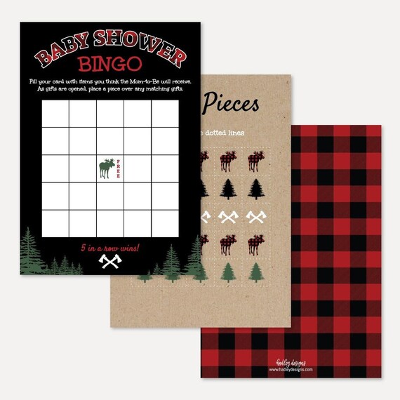 Lumberjack Baby Shower Bingo Game Template Bingo Baby | Etsy
