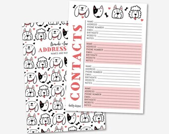 A5 Contact List Printable Contact Sheet Printable Contacts - Etsy