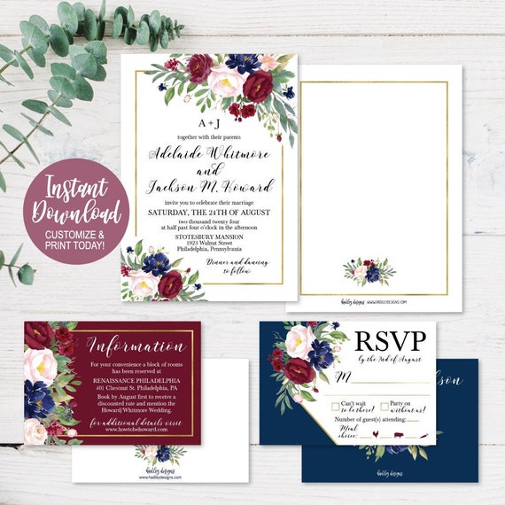 Wedding Invitations With Rsvp Cheap Wedding Invitation Etsy