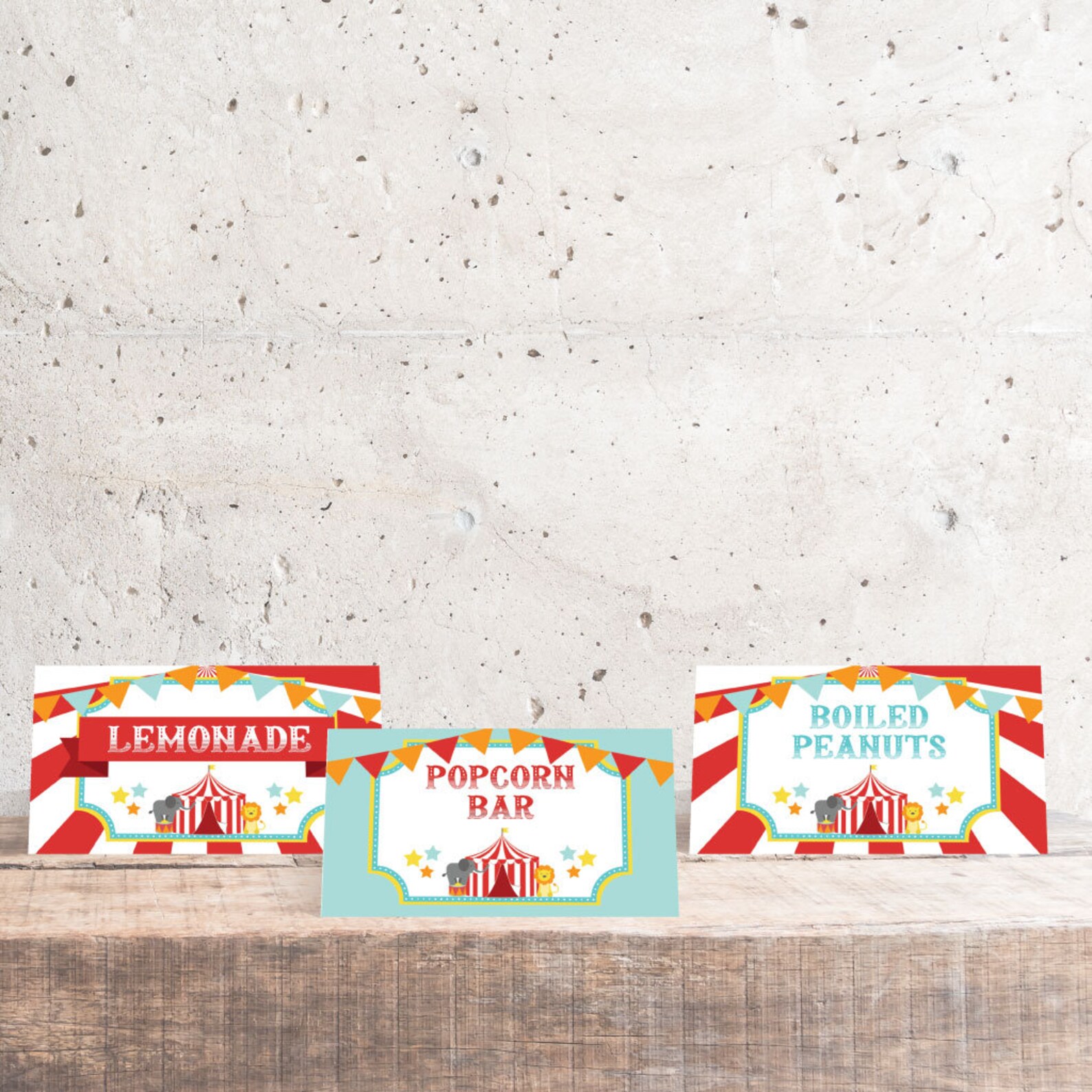 Circus Baby Shower Food Tent Cards Template Food Tent Etsy