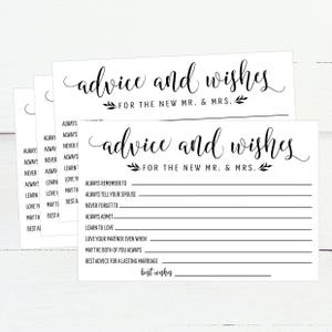 Words of Wisdom Printable Wedding Cards, Guest Book Idea, Rustic Advice Cards for Newlyweds Bridal Shower or Reception, DIY Instant Download image 3