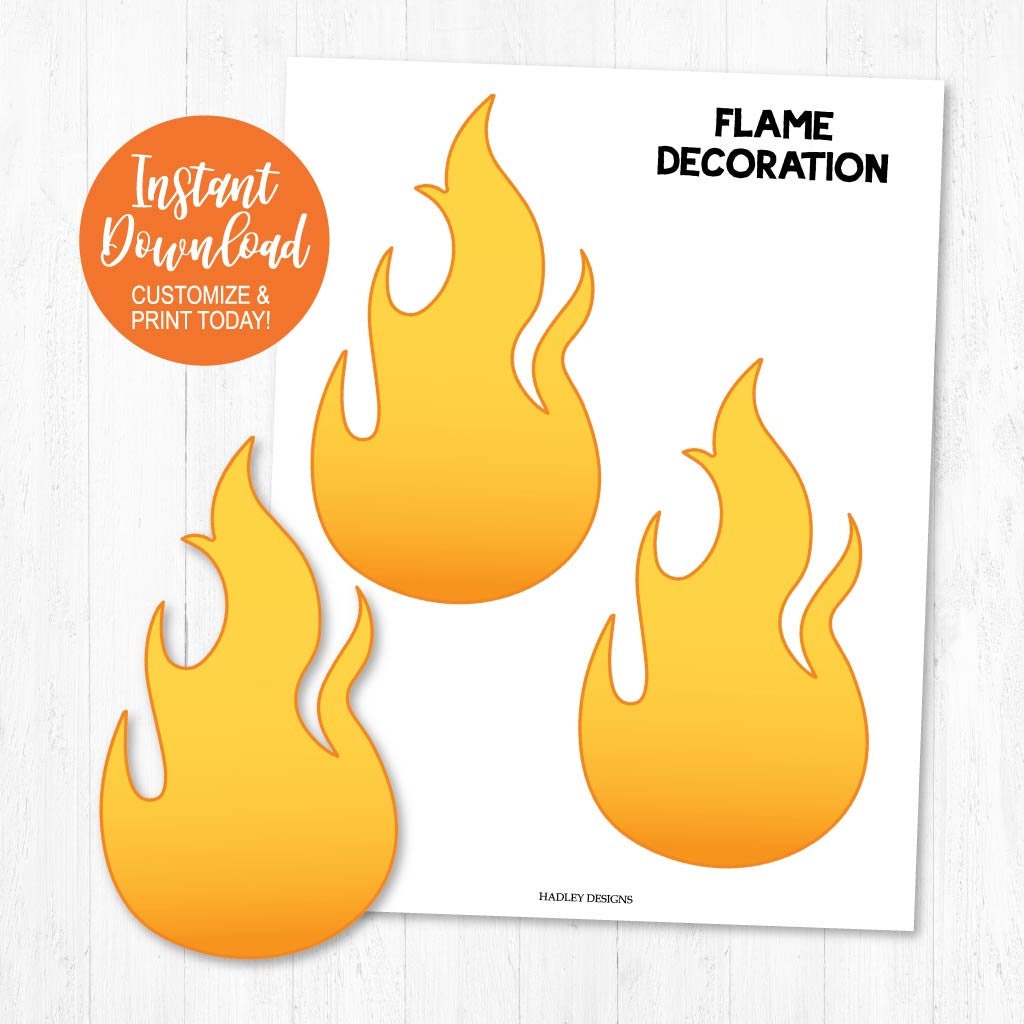 Race Car Birthday Party Flame Decor Printable Racecar Party - Etsy Norway