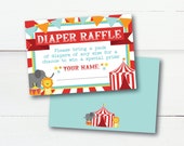 Circus Big Top Diaper Raffle Ticket Printable, Diaper Raffle Instant Download, Diaper Raffle Boy, Diaper Raffle Girl, DIY Template