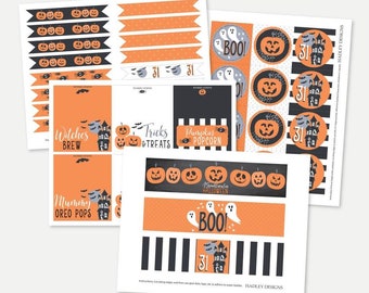 Halloween Kit, Halloween Bundle, Printable Halloween Kit, Halloween Decorations, Decoration For Halloween Party, Halloween Package, custom