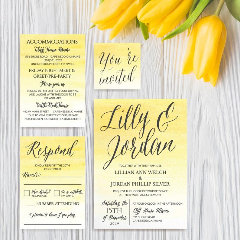 Printable Wedding Invitations Packages Wedding Invitations Etsy