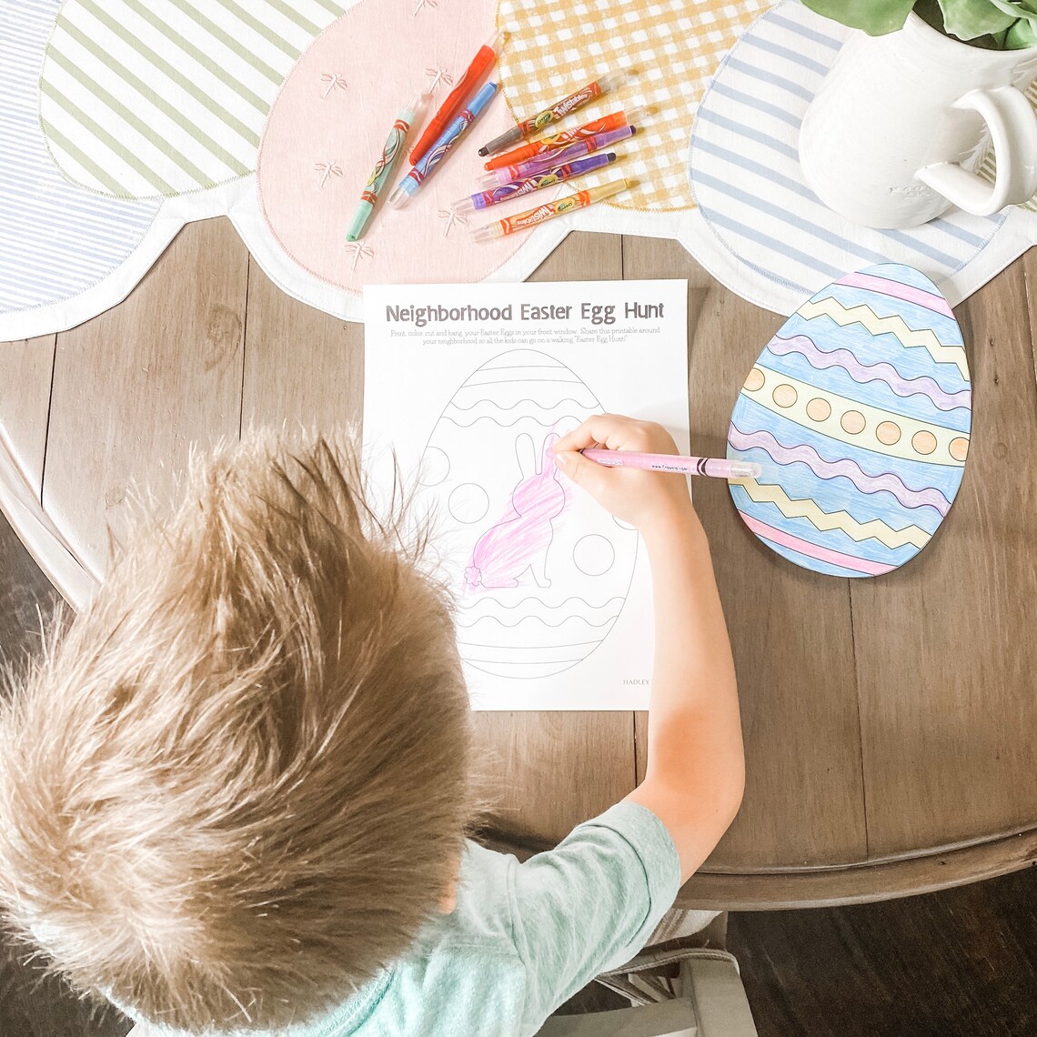 Easter Egg Coloring Kit Easter Egg Coloring Sheet Easter Egg Etsy