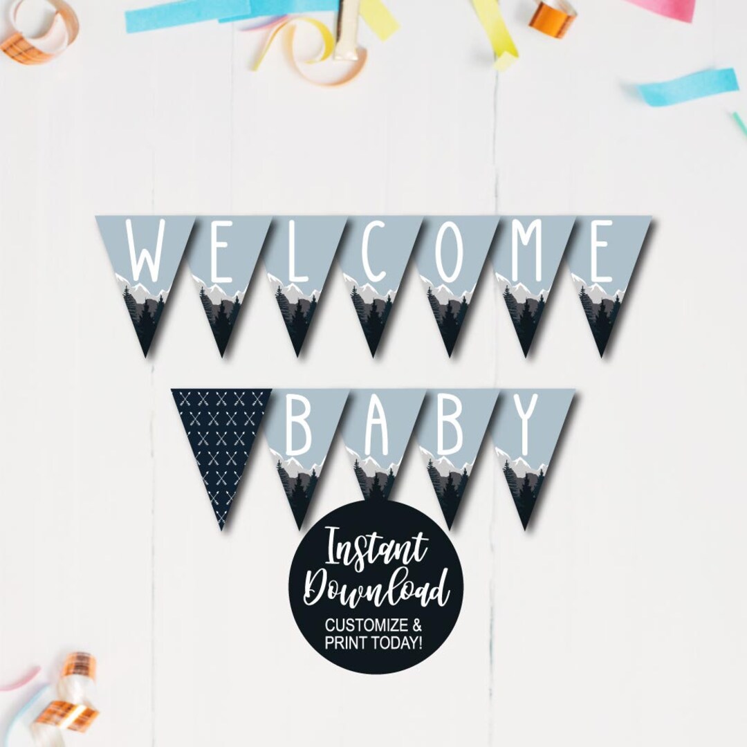DIY Printable Banner Editable Banner Template DIY Pennant - Etsy