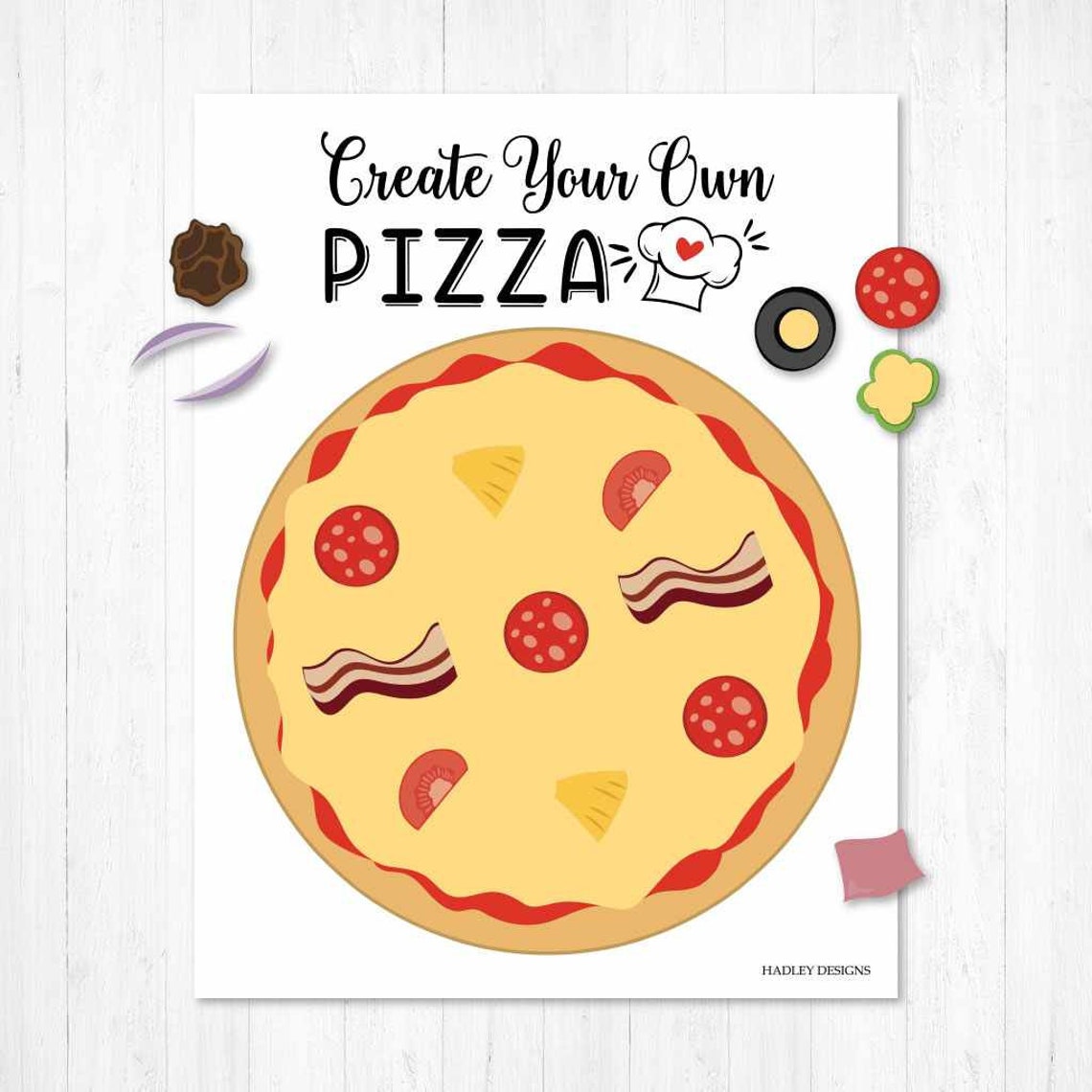 Pizza Party Creat Your Own Pizza Game Game Template Pizza Etsy
