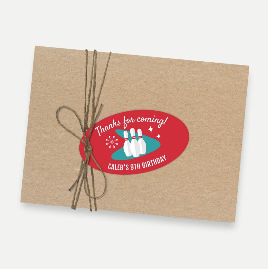 Bowling kids party thank you favor tags template bowling alley kid