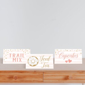 Pink Donut Food Tents Template - Food Tent Card Instant Download ...
