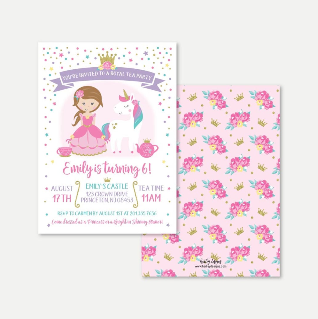 Tea Kids Party Invitation Template Tea Party Supplies, Tea Party
